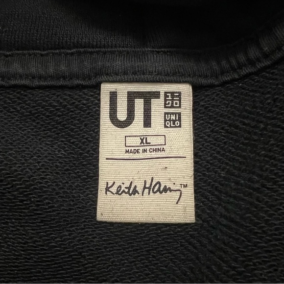 Uniqlo Keith Haring x Tokyo Long-Sleeve Sweat Pullover Hoodie Black Size XL - Picture 4 of 8